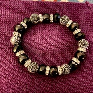Black and Silver Stretchy Bracelet